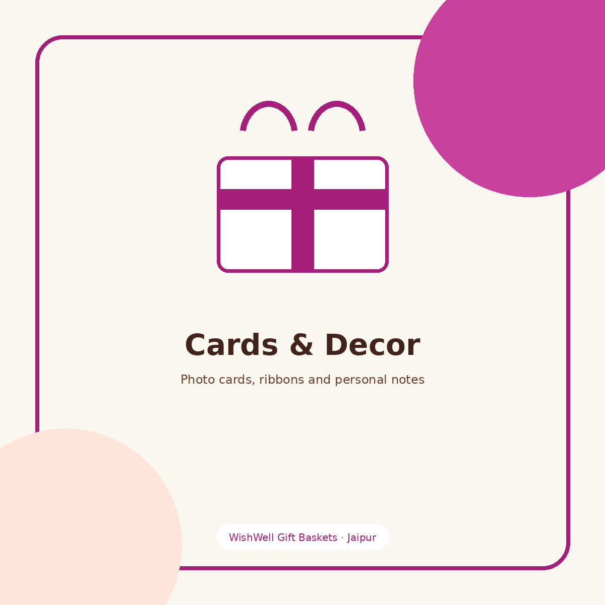 Photo cards and decor for personalized hampers